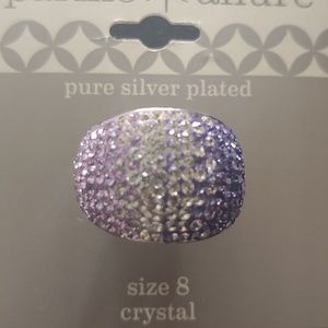 Women's Size 8 Fashion Ring Purple Fading Crystal